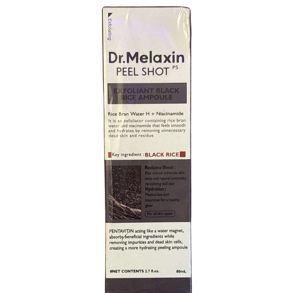 NEW Dr. Melaxin Peel Shot Black Rice Exfoliant Ampoule Skincare 2.7oz Korean